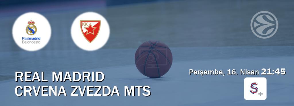 Karşılaşma Real Madrid - Crvena zvezda mts S Sport +'den canlı yayınlanacak (Perşembe, 16. Nisan  21:45).