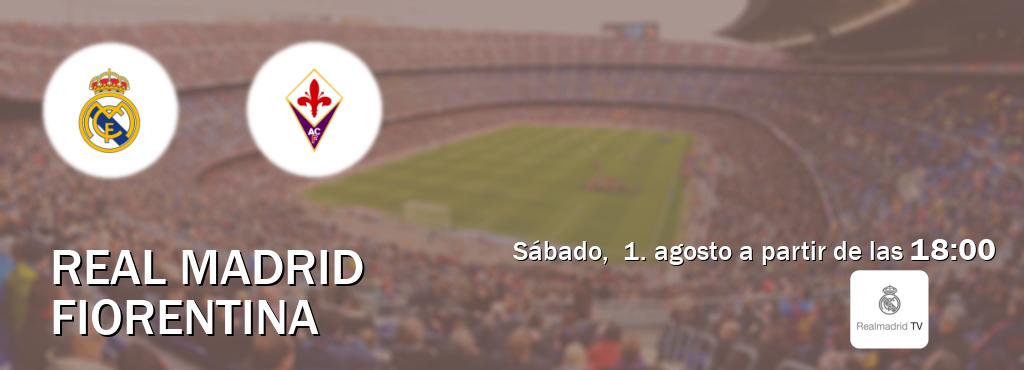 El partido entre Real Madrid y Fiorentina será retransmitido por Real Madrid TV (sábado,  1. agosto a partir de las  18:00).