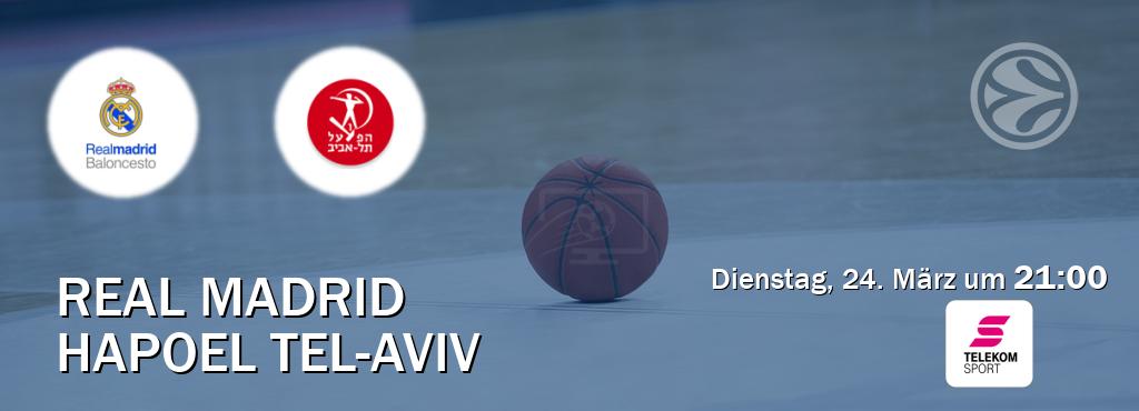 Das Spiel zwischen Real Madrid und Hapoel Tel-Aviv wird am Dienstag, 24. März um  21:00, live vom Magenta Sport übertragen.