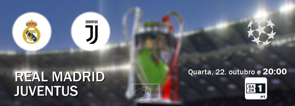 Jogo entre Real Madrid e Juventus tem emissão DAZN Eleven 1 (quarta, 22. outubro e  20:00).