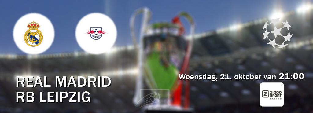 Wedstrijd tussen Real Madrid en RB Leipzig live op tv bij Ziggo Sport 3 (woensdag, 21. oktober van  21:00).
