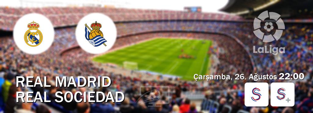 Karşılaşma Real Madrid - Real Sociedad S Sport ve S Sport +'den canlı yayınlanacak (Çarşamba, 26. Ağustos 22:00). Karşılaşma Real Madrid - Real Sociedad S Sport ve S Sport +'den canlı yayınlanacak (Çarşamba, 26. Ağustos 22:00).