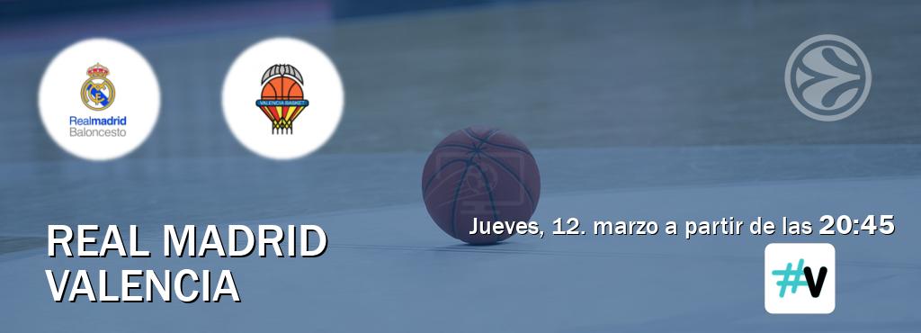 El partido entre Real Madrid y Valencia será retransmitido por M+ Vamos (jueves, 12. marzo a partir de las  20:45).