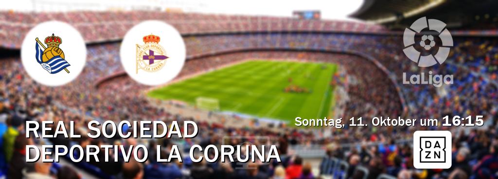 Das Spiel zwischen Real Sociedad und Deportivo La Coruna wird am Sonntag, 11. Oktober um 16:15, live vom DAZN übertragen. Das Spiel zwischen Real Sociedad und Deportivo La Coruna wird am Sonntag, 11. Oktober um 16:15, live vom DAZN übertragen.