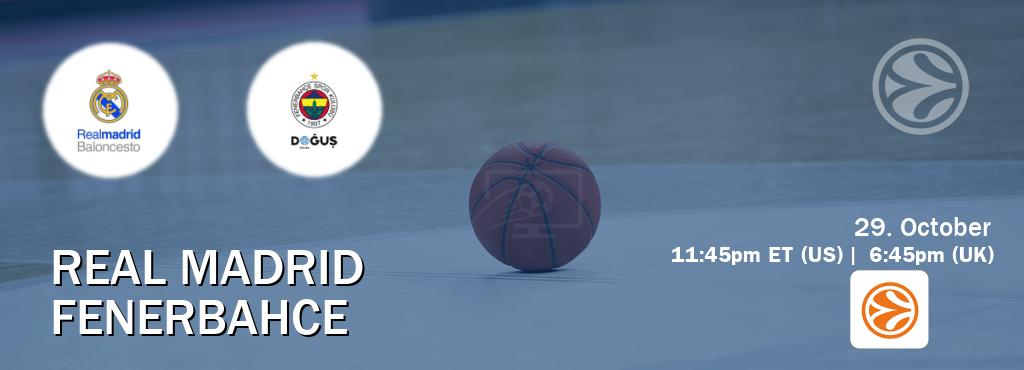 You can watch game live between Real Madrid and Fenerbahce on EuroLeague TV. You can watch game live between Real Madrid and Fenerbahce on EuroLeague TV.