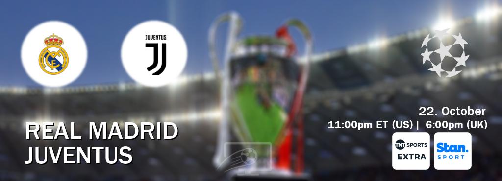 You can watch game live between Real Madrid and Juventus on TNT Sports Extra(UK) and Stan Sport(AU). You can watch game live between Real Madrid and Juventus on TNT Sports Extra(UK) and Stan Sport(AU).