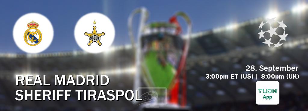 Real Madrid Sheriff Tiraspol Champions League Football Live Tv Guide And Streams