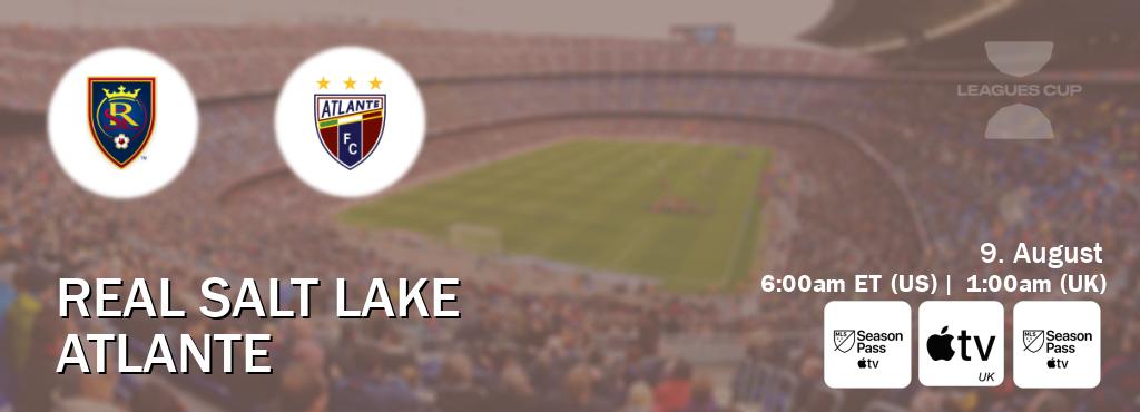You can watch game live between Real Salt Lake and Atlante on MLS Season Pass, Apple TV(UK), MLS Season Pass(US). You can watch game live between Real Salt Lake and Atlante on MLS Season Pass, Apple TV(UK), MLS Season Pass(US).