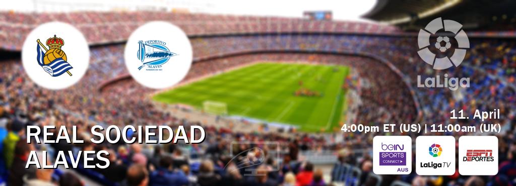 You can watch game live between Real Sociedad and Alaves on beIN Sports Connect(AU), LaLiga TV(UK), ESPN Deportes(US).