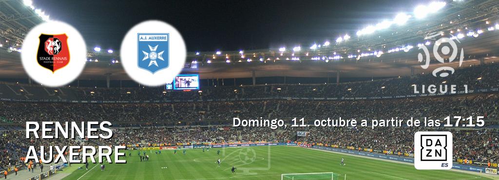 El partido entre Rennes y Auxerre será retransmitido por DAZN España (domingo, 11. octubre a partir de las 17:15). El partido entre Rennes y Auxerre será retransmitido por DAZN España (domingo, 11. octubre a partir de las 17:15).