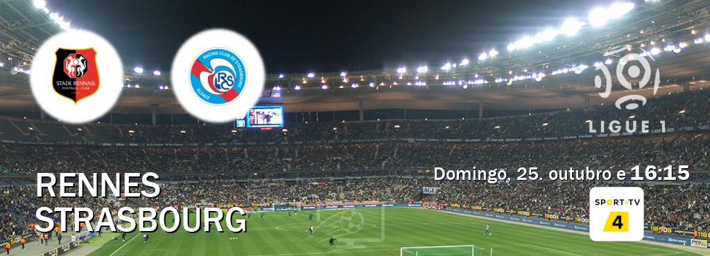 Jogo entre Rennes e Strasbourg tem emissão Sport TV 4 (domingo, 25. outubro e 16:15). Jogo entre Rennes e Strasbourg tem emissão Sport TV 4 (domingo, 25. outubro e 16:15).