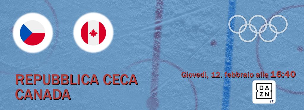 Il match Repubblica Ceca - Canada sarà trasmesso in diretta TV su DAZN Italia (ore 16:40)