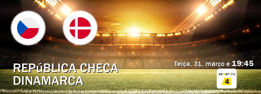 Jogo entre República Checa e Dinamarca tem emissão Sport TV 4 (terça, 31. março e 19:45). Jogo entre República Checa e Dinamarca tem emissão Sport TV 4 (terça, 31. março e 19:45).