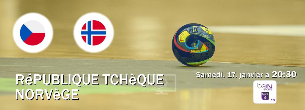 Match entre République Tchèque et Norvège en direct à la beIN Sports 6 Max (samedi, 17. janvier a  20:30).