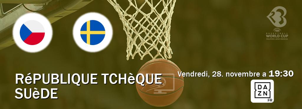 Match entre République Tchèque et Suède en direct à la DAZN (vendredi, 28. novembre a  19:30).