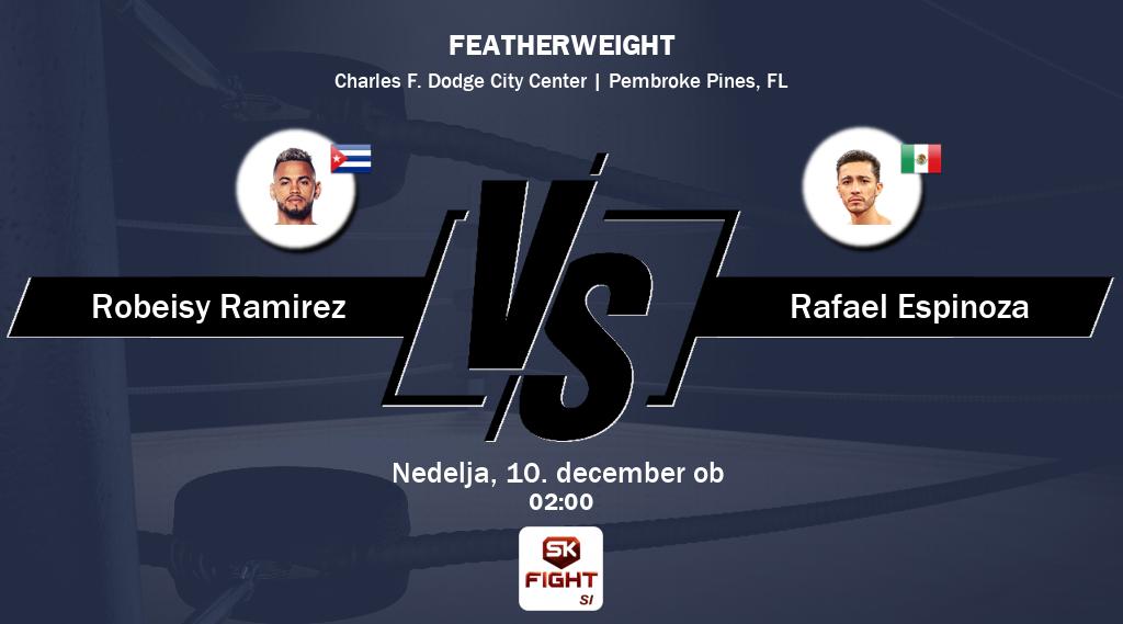 Borbo med Robeisy Ramirez in Rafael Espinoza si lahko ogledaš v živo na Sportklub Fight.