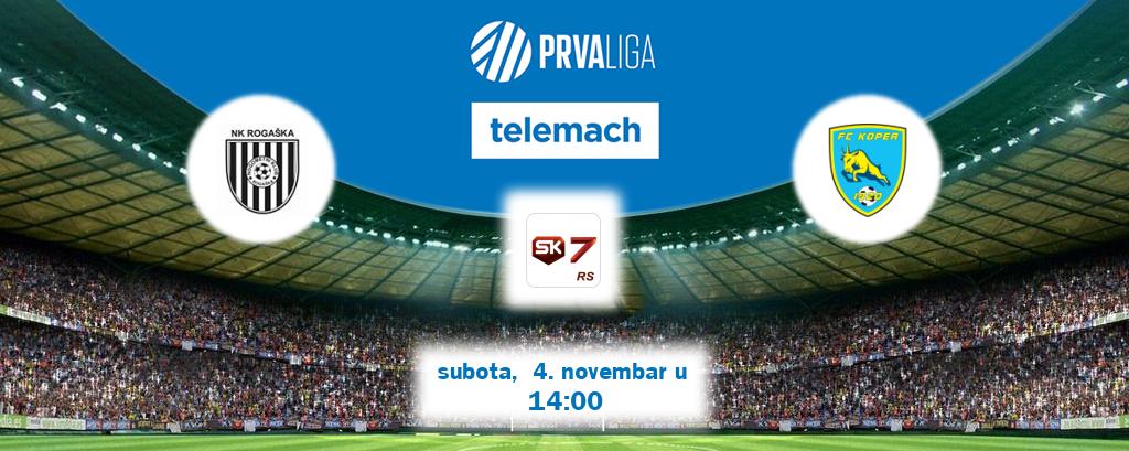 Izravni prijenos utakmice Rogaška i Koper pratite uživo na Sportklub 7 (subota,  4. novembar u  14:00).
