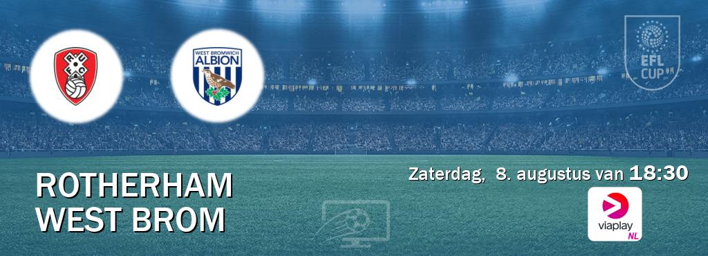 Wedstrijd tussen Rotherham en West Brom live op tv bij Viaplay Nederland (zaterdag,  8. augustus van  18:30).