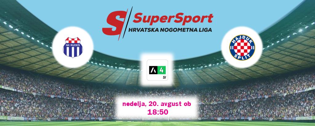 Rudeš in Hajduk Split v živo na Arena Sport 4. Prenos tekme bo v nedelja, 20. avgust ob  18:50
