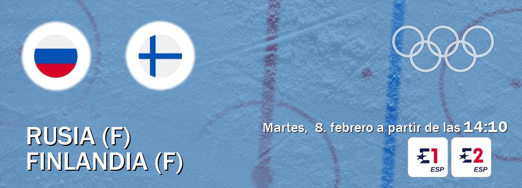 El partido entre Rusia (F) y Finlandia (F) será retransmitido por Eurosport 1 y Eurosport 2 (martes,  8. febrero a partir de las  14:10).