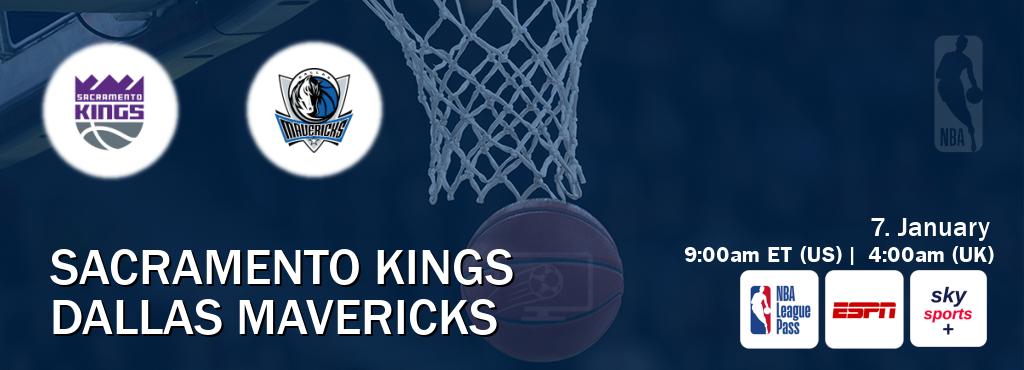 You can watch game live between Sacramento Kings and Dallas Mavericks on NBA League Pass, ESPN(AU), Sky Sports+(UK). You can watch game live between Sacramento Kings and Dallas Mavericks on NBA League Pass, ESPN(AU), Sky Sports+(UK).