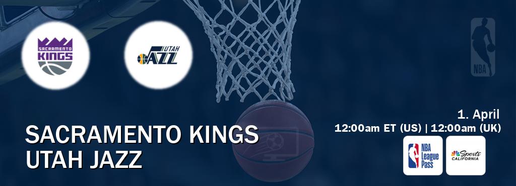 You can watch game live between Sacramento Kings and Utah Jazz on NBA League Pass and NBCS California(US).