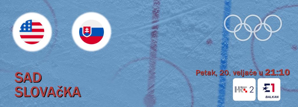 Izravni prijenos utakmice SAD i Slovačka pratite uživo na HTV2 i Eurosport (petak, 20. veljače u  21:10).