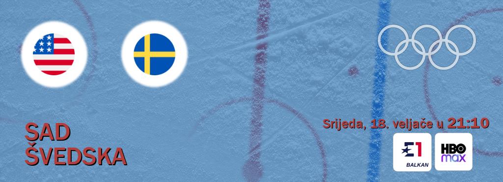 Izravni prijenos utakmice SAD i Švedska pratite uživo na Eurosport i HBO Max (srijeda, 18. veljače u  21:10).