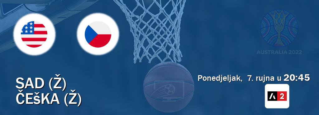 Izravni prijenos utakmice SAD (Ž) i Češka (Ž) pratite uživo na Arena Sport 2 (ponedjeljak, 7. rujna u 20:45). Izravni prijenos utakmice SAD (Ž) i Češka (Ž) pratite uživo na Arena Sport 2 (ponedjeljak, 7. rujna u 20:45).