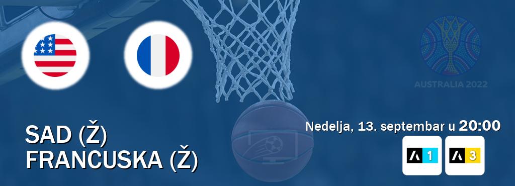 Izravni prijenos utakmice SAD (Ž) i Francuska (Ž) pratite uživo na Arena Sport 1 i Arena Sport 3 (nedelja, 13. septembar u 20:00). Izravni prijenos utakmice SAD (Ž) i Francuska (Ž) pratite uživo na Arena Sport 1 i Arena Sport 3 (nedelja, 13. septembar u 20:00).