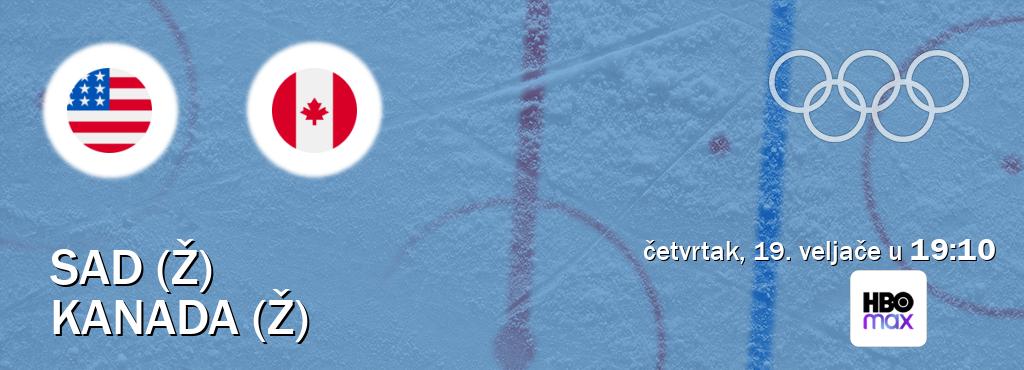 Izravni prijenos utakmice SAD (Ž) i Kanada (Ž) pratite uživo na HBO Max (četvrtak, 19. veljače u  19:10).