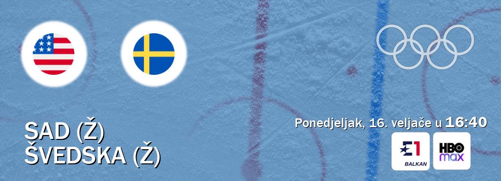 Izravni prijenos utakmice SAD (Ž) i Švedska (Ž) pratite uživo na Eurosport i HBO Max (ponedjeljak, 16. veljače u  16:40).