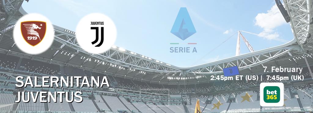 You can watch game live between Salernitana and Juventus on bet365.