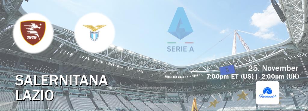 You can watch game live between Salernitana and Lazio on Paramount+(US).