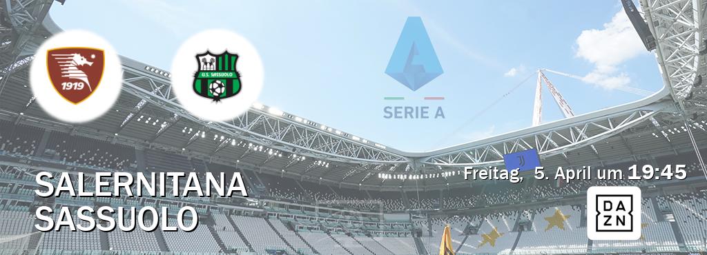 Das Spiel zwischen Salernitana und Sassuolo wird am Freitag,  5. April um  19:45, live vom DAZN übertragen.