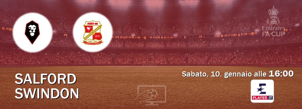 Il match Salford - Swindon sarà trasmesso in diretta TV su Eurosport Player IT (ore 16:00)