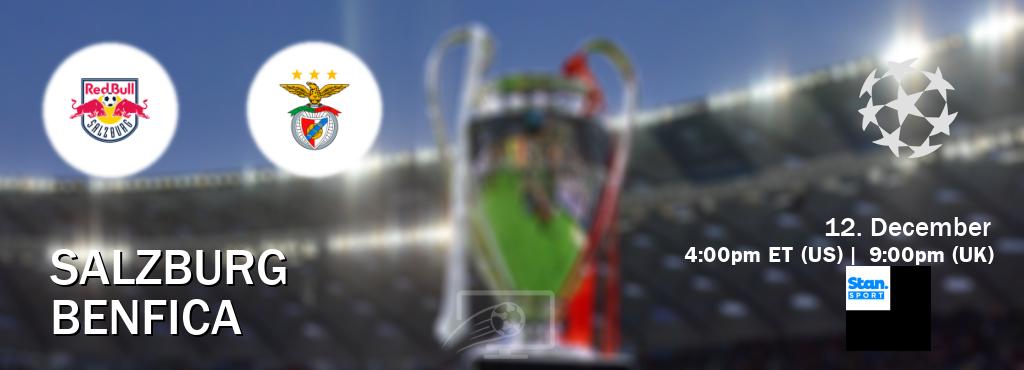 You can watch game live between Salzburg and Benfica on Stan Sport(AU).