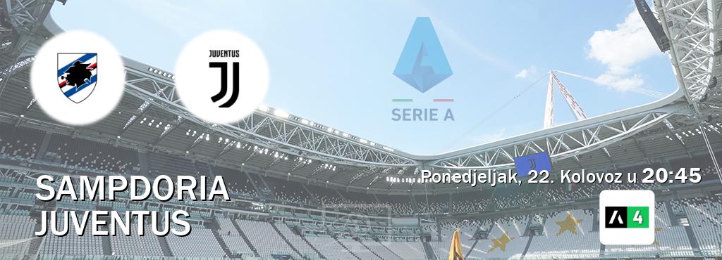 Izravni prijenos utakmice Sampdoria i Juventus pratite uživo na Arena Sport 4 (Ponedjeljak, 22. Kolovoz u  20:45).