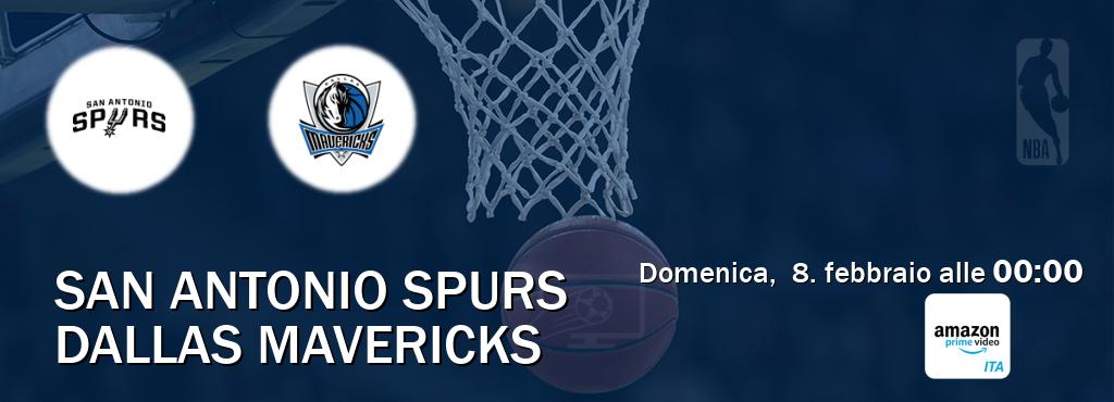 Il match San Antonio Spurs - Dallas Mavericks sarà trasmesso in diretta TV su Amazon Prime IT (ore 00:00)