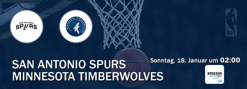 Das Spiel zwischen San Antonio Spurs und Minnesota Timberwolves wird am Sonntag, 18. Januar um  02:00, live vom Amazon Prime DE übertragen.