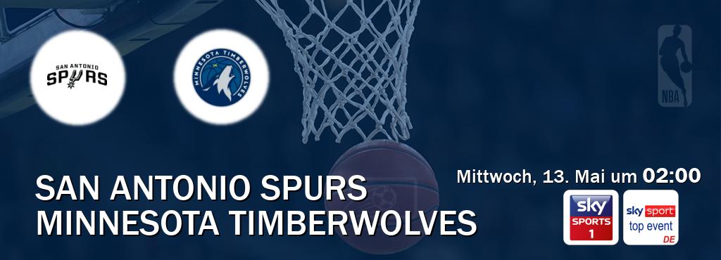 Das Spiel zwischen San Antonio Spurs und Minnesota Timberwolves wird am Mittwoch, 13. Mai um 02:00, live vom Sky Sport 1 und Sky Sport Top Event übertragen. Das Spiel zwischen San Antonio Spurs und Minnesota Timberwolves wird am Mittwoch, 13. Mai um 02:00, live vom Sky Sport 1 und Sky Sport Top Event übertragen.