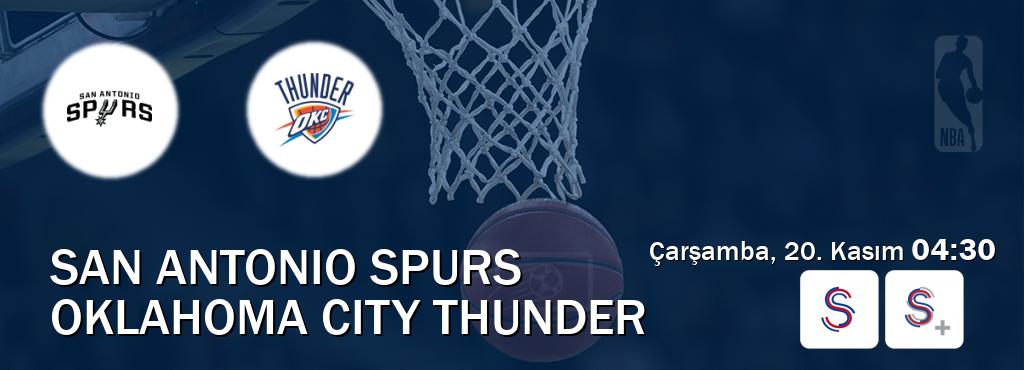 Karşılaşma San Antonio Spurs - Oklahoma City Thunder S Sport ve S Sport +'den canlı yayınlanacak (Çarşamba, 20. Kasım  04:30).