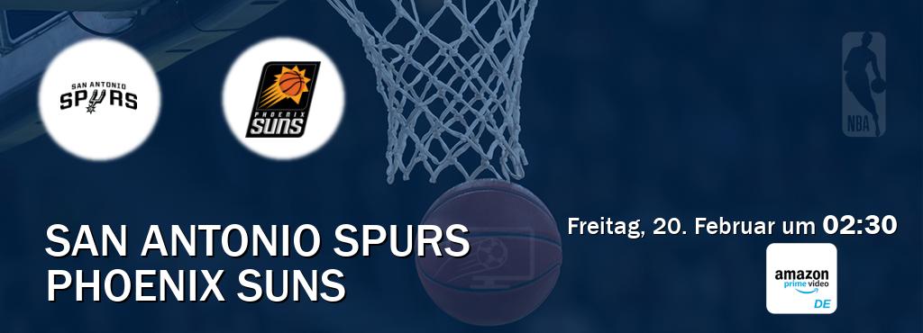 Das Spiel zwischen San Antonio Spurs und Phoenix Suns wird am Freitag, 20. Februar um  02:30, live vom Amazon Prime DE übertragen.