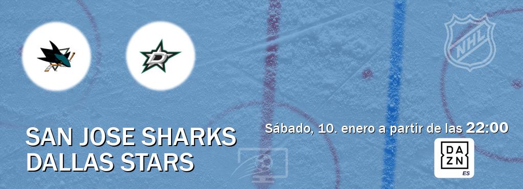 El partido entre San Jose Sharks y Dallas Stars será retransmitido por DAZN España (sábado, 10. enero a partir de las  22:00).