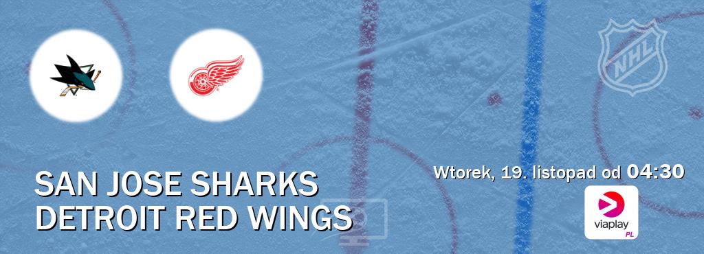 Gra między San Jose Sharks i Detroit Red Wings transmisja na żywo w Viaplay Polska (wtorek, 19. listopad od  04:30).