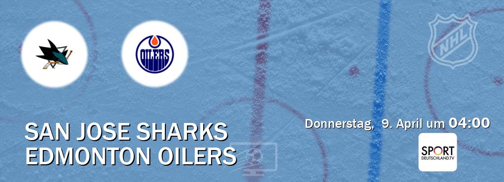 Das Spiel zwischen San Jose Sharks und Edmonton Oilers wird am Donnerstag,  9. April um  04:00, live vom Sportdeutschland.TV übertragen.