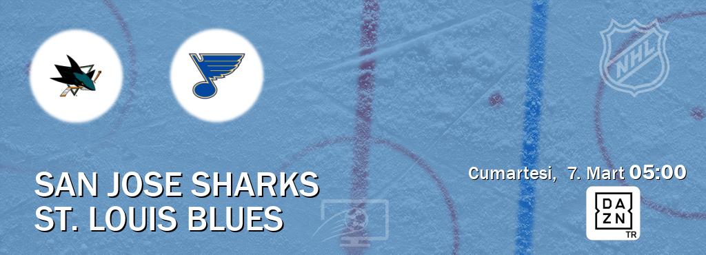 Karşılaşma San Jose Sharks - St. Louis Blues DAZN'den canlı yayınlanacak (Cumartesi, 7. Mart 05:00). Karşılaşma San Jose Sharks - St. Louis Blues DAZN'den canlı yayınlanacak (Cumartesi, 7. Mart 05:00).