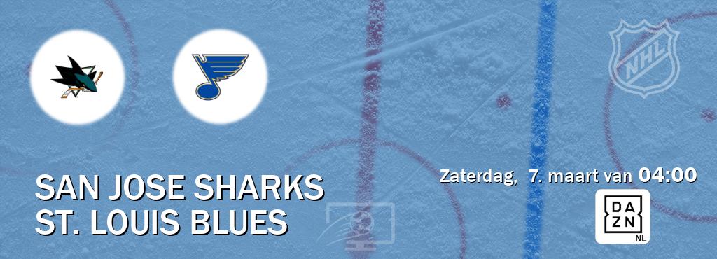 Wedstrijd tussen San Jose Sharks en St. Louis Blues live op tv bij DAZN (zaterdag, 7. maart van 04:00). Wedstrijd tussen San Jose Sharks en St. Louis Blues live op tv bij DAZN (zaterdag, 7. maart van 04:00).