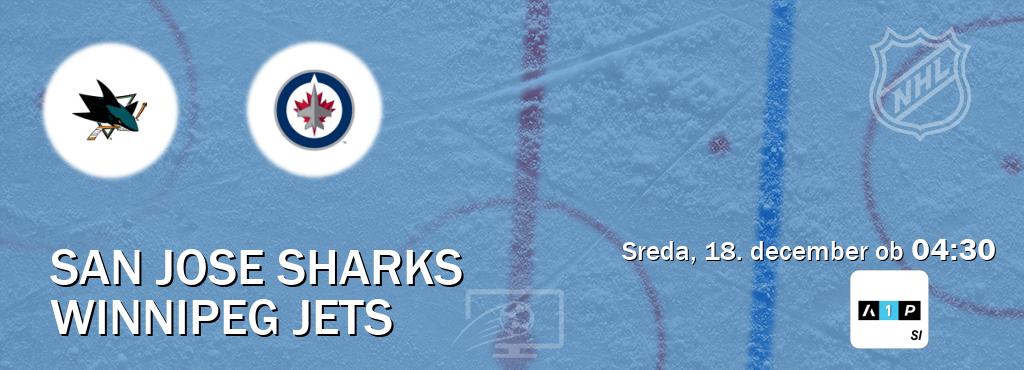 San Jose Sharks in Winnipeg Jets v živo na Arena Sport Premium. Prenos tekme bo v sreda, 18. december ob  04:30