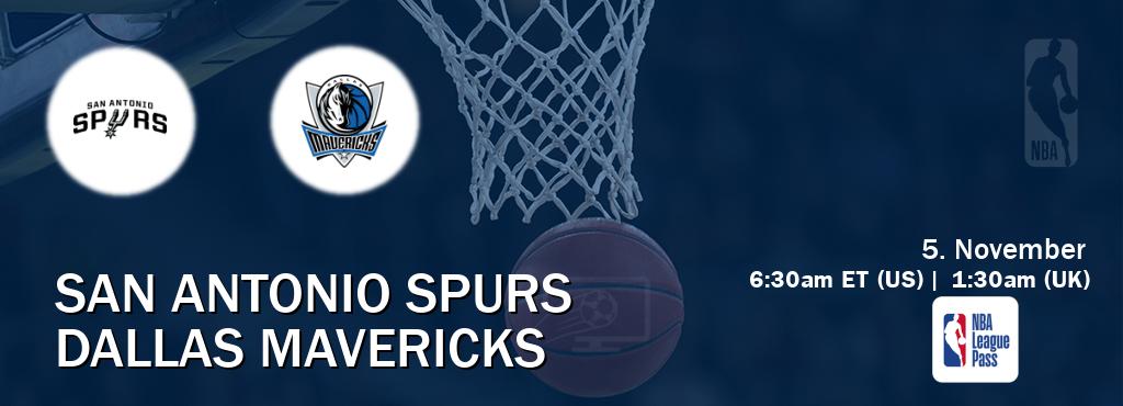 You can watch game live between San Antonio Spurs and Dallas Mavericks on NBA League Pass. You can watch game live between San Antonio Spurs and Dallas Mavericks on NBA League Pass.